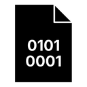 Binary code black filled icon