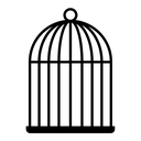 Bird cage black filled icon