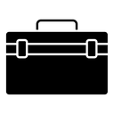 Briefcase black filled icon