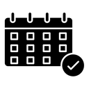 Calendar check black filled icon