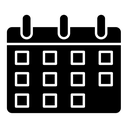 Calendar black filled icon