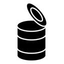 Canned food black filled icon