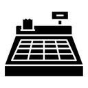 Cash register black filled icon