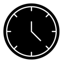 Clock black filled icon