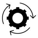 Continuous changes black filled icon