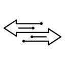 Data transfer black filled icon