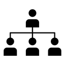 Department head black filled icon