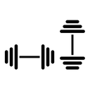 Dumbbell pair black filled icon