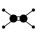 Ethylene molecule black filled icon