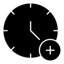 Extra hours black filled icon