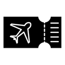 Flight tickets black filled icon