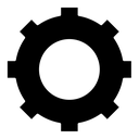 Gear black filled icon
