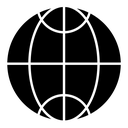 Globe black filled icon