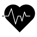 Heart rate black filled icon
