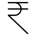Indian rupee black filled icon