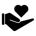 Love black filled icon