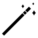 Magic wand black filled icon