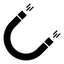Magnet black filled icon