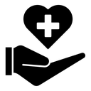 Medical support black filled icon