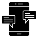 Mobile message notification black filled icon