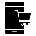Online shopping black filled icon