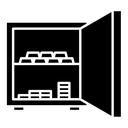 Open safe black filled icon