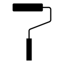 Paint roller black filled icon