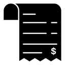 Paper check receipt black filled icon