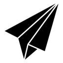 Paper plane black filled icon
