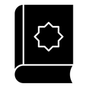 Quran book black filled icon