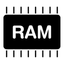 RAM memory black filled icon