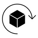 Return purchase black filled icon