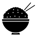 Rice bowl black filled icon