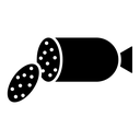 Sausage salami black filled icon