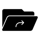 Share folder line black filled icon