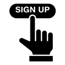 Signup black filled icon
