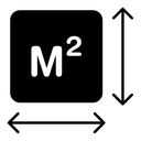 Square Meter black filled icon