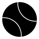 Tennis ball black filled icon