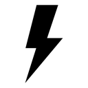 Thunder bolt black filled icon
