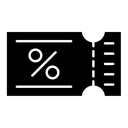 Ticket black filled icon