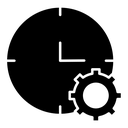 Time management black filled icon