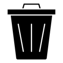 Trash black filled icon
