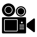 TV camera black filled icon