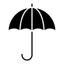 Umbrella black filled icon