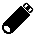 USB black filled icon