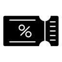 Voucher black filled icon
