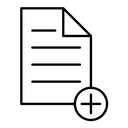 Add document black outline icon