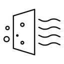 Air purification black outline icon