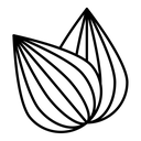 Almond black outline icon