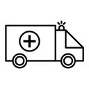 Ambulance black outline icon